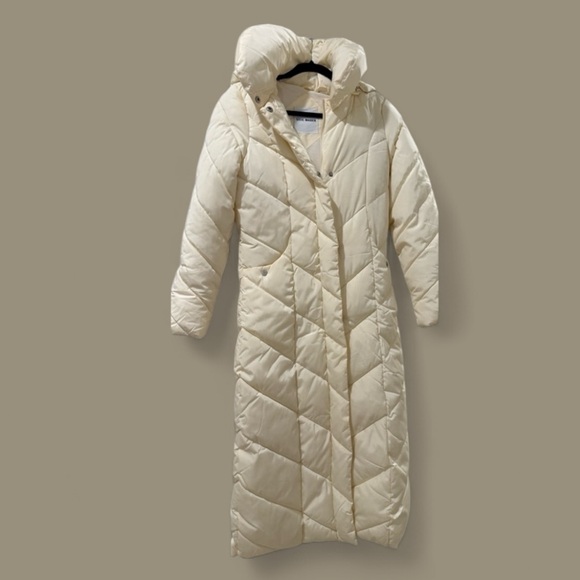 NWOT STEVE MADDEN Women's Cream Quilted Long Coat - Size XS - Picture 2 of 13